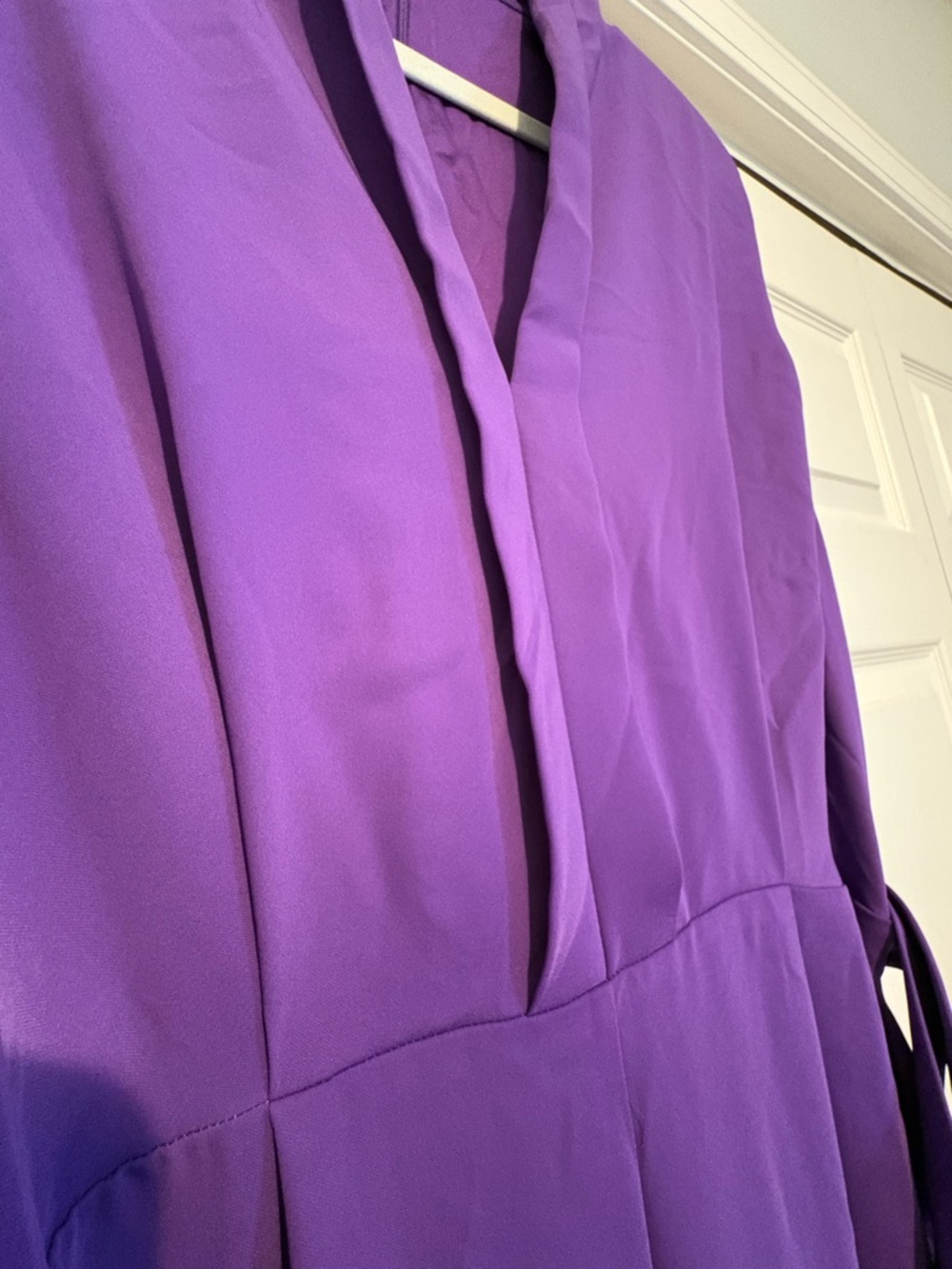 Mango Purple Sleeveless Belted Wide-leg Jumpsuit - Picture 3 of 6